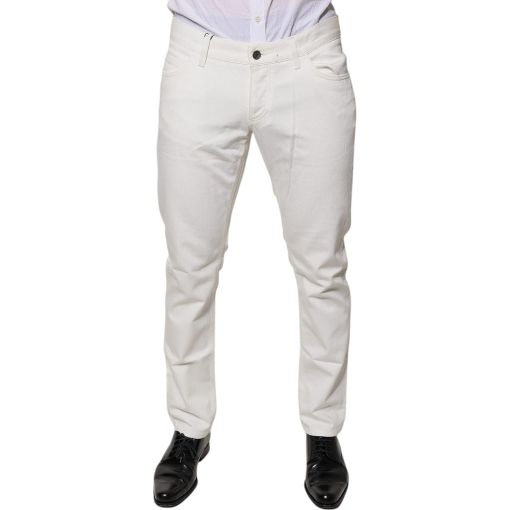 Dolce & Gabbana White Cotton Skinny Denim Jeans PAN75840-50