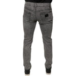 Dolce & Gabbana Gray Washed Cotton Skinny Denim Jeans PAN75855-48