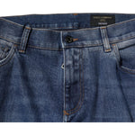 Dolce & Gabbana Blue Cotton Tattered Skinny Denim Jeans PAN75867-52