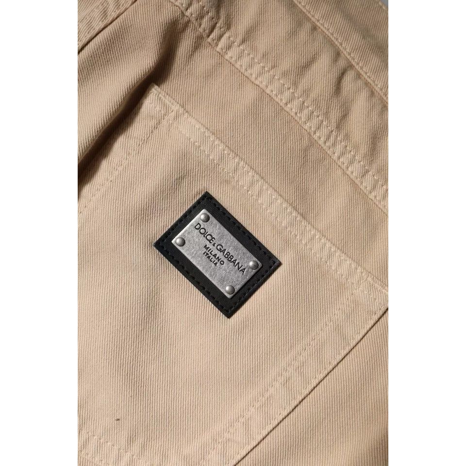 Dolce & Gabbana Beige Cotton Stretch Regular Men Denim Jeans PAN75919-46