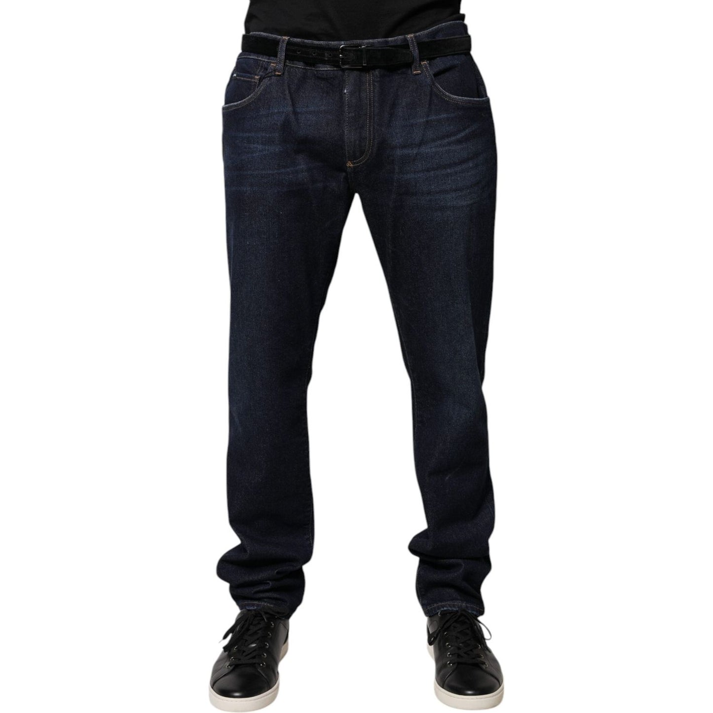 Dolce & Gabbana Dark Blue Cotton Skinny Denim Jeans PAN75931-58