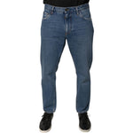 Dolce & Gabbana Blue Cotton Logo Men Loose Denim Jeans PAN75938-48