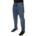 Dolce & Gabbana Blue Cotton Logo Men Loose Denim Jeans PAN75938-48