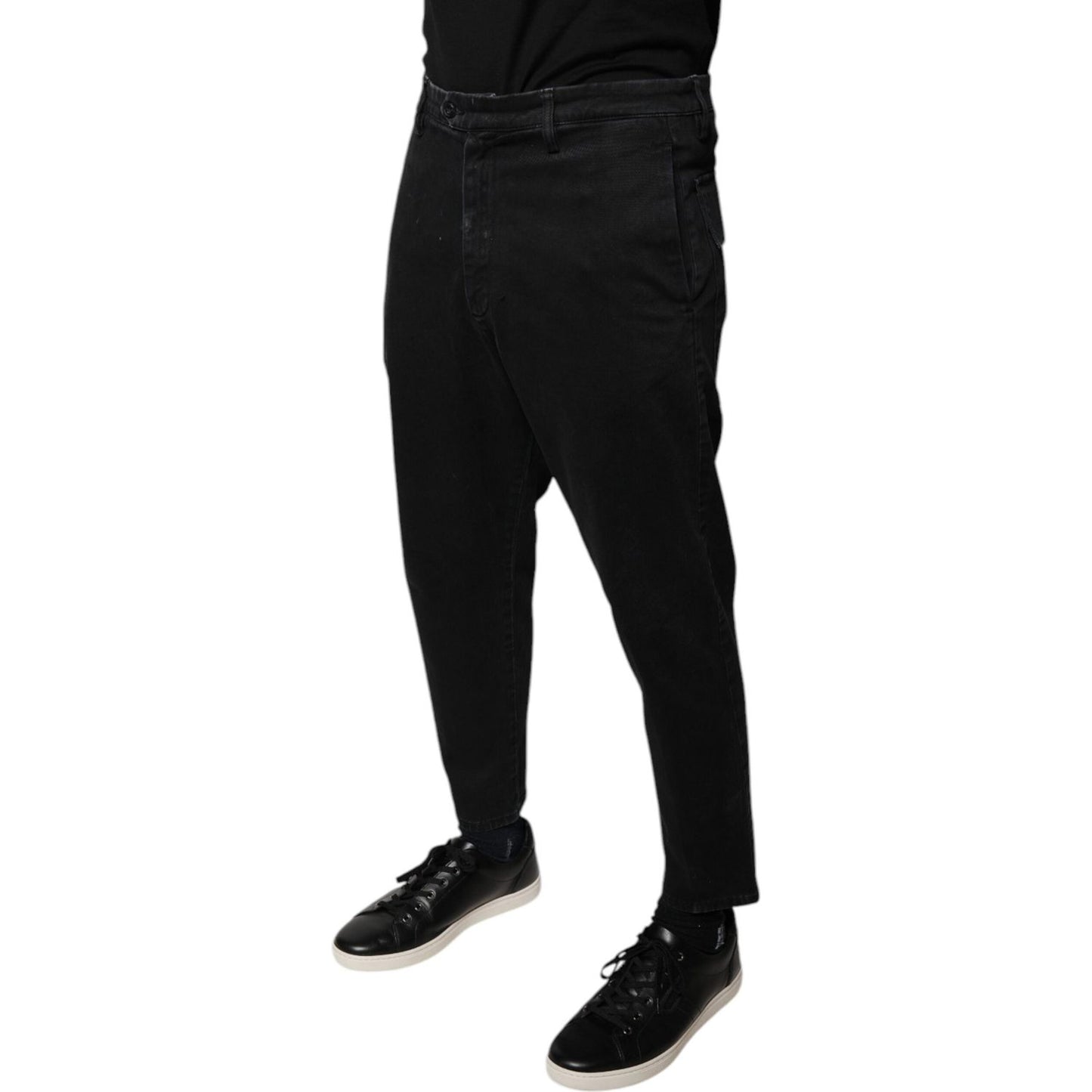 Dolce & Gabbana Black HOUSTON Men Cropped Denim Jeans PAN75942-33