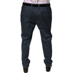 Dolce & Gabbana Dark Blue Cotton Stretch Skinny Men Dress Pants PAN76080-44