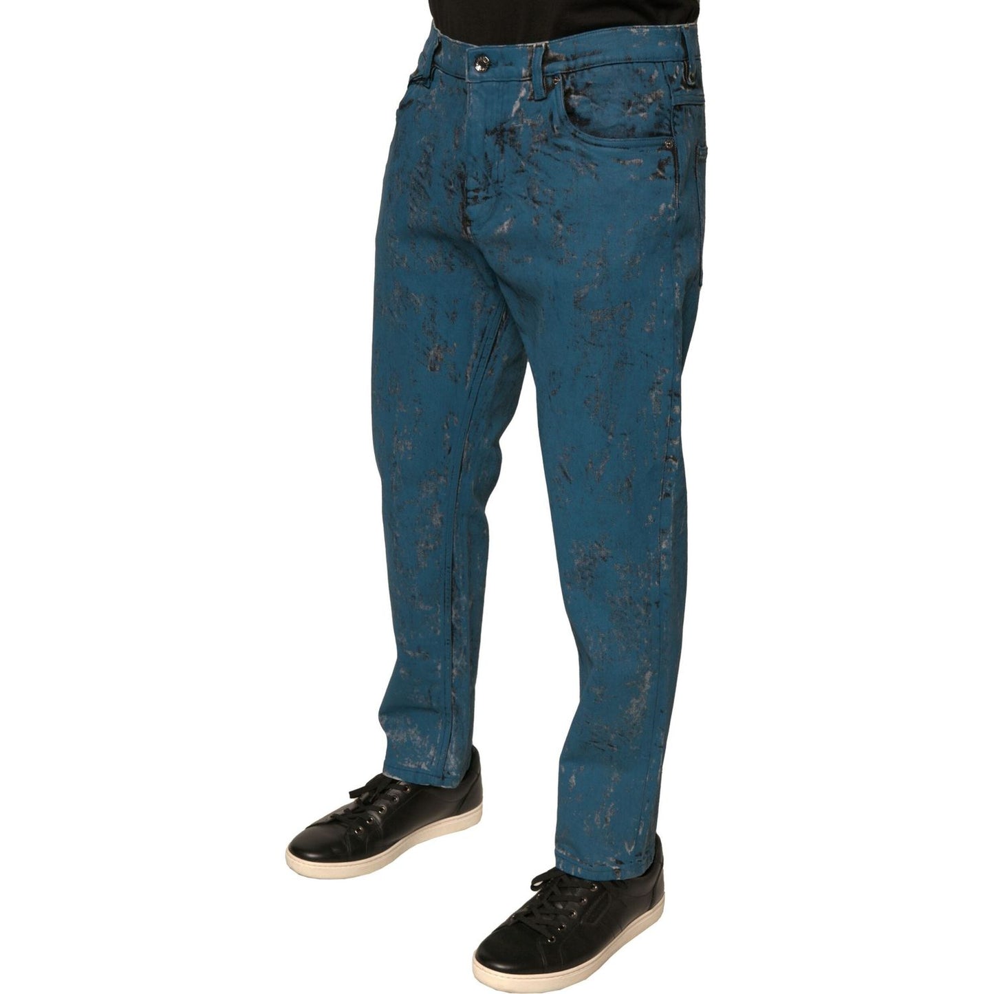 Dolce & Gabbana Blue Logo Cotton Stretch Skinny Denim Jeans PAN76092-48
