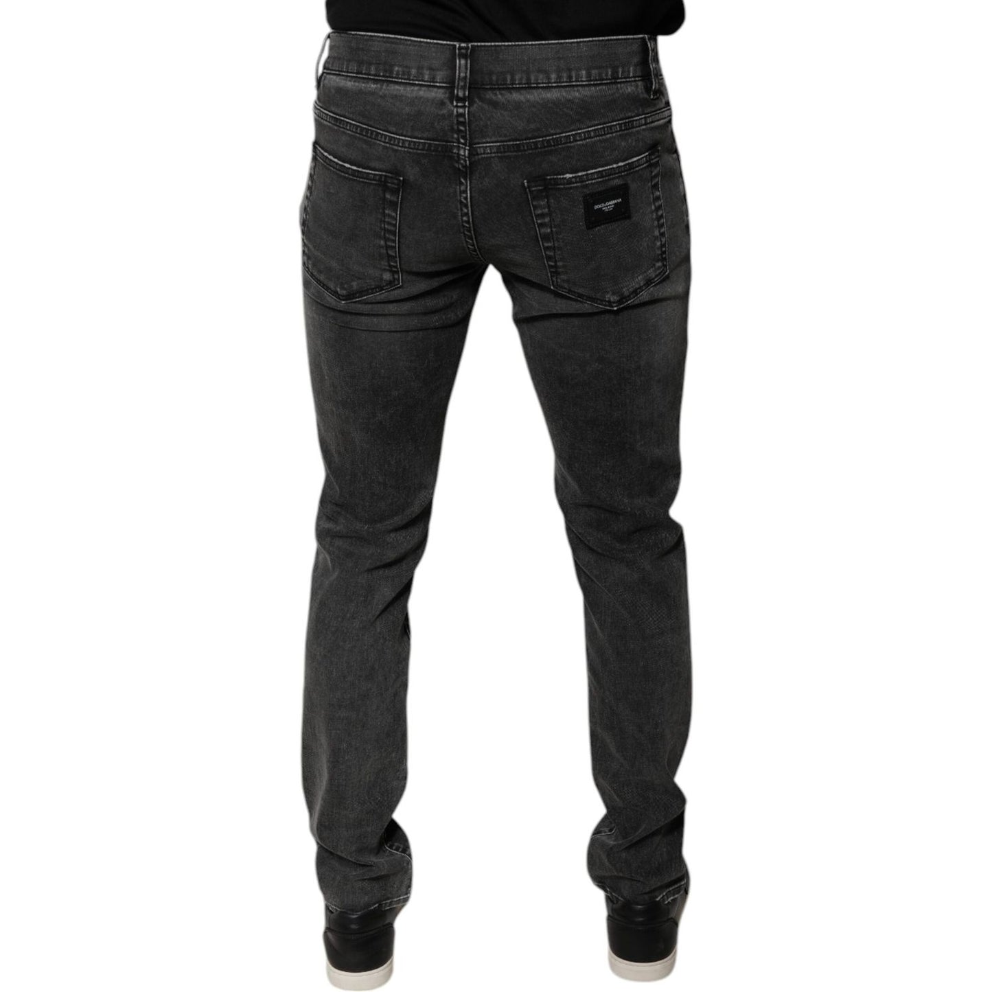 Dolce & Gabbana Black Logo Cotton Stretch Skinny Denim Pants PAN76098-48