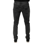 Dolce & Gabbana Black Logo Cotton Stretch Skinny Denim Pants PAN76098-48