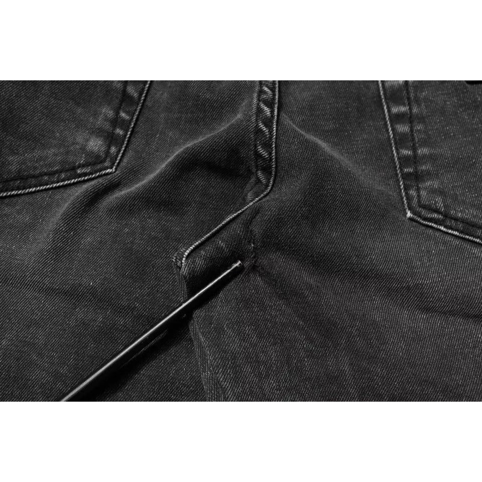 Dolce & Gabbana Black Logo Cotton Stretch Skinny Denim Pants PAN76098-48