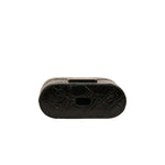 Dolce & Gabbana Black Leather Metal Logo Plaque Holder Airpods Case