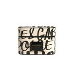 Dolce & Gabbana Black White Leather Scribble Embossed Logo Airpods Case