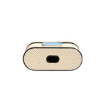 Dolce & Gabbana White Leather Metal Logo Plaque Holder Airpods Case SMY10619