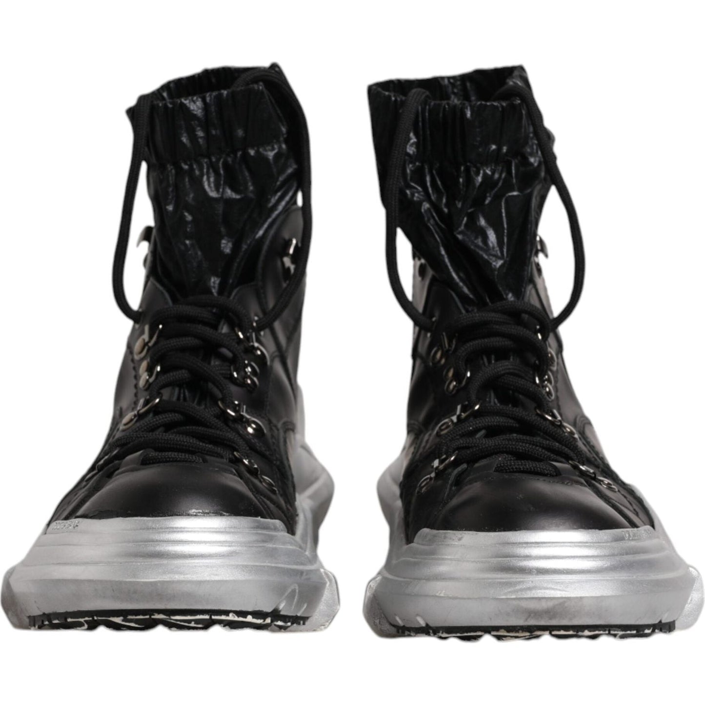 Dolce & Gabbana Black Nylon Galileo High Top Sneakers Shoes MV6678-44