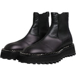Dolce & Gabbana Black Chelsea Boots Leather Slip On Shoes MV6700-44