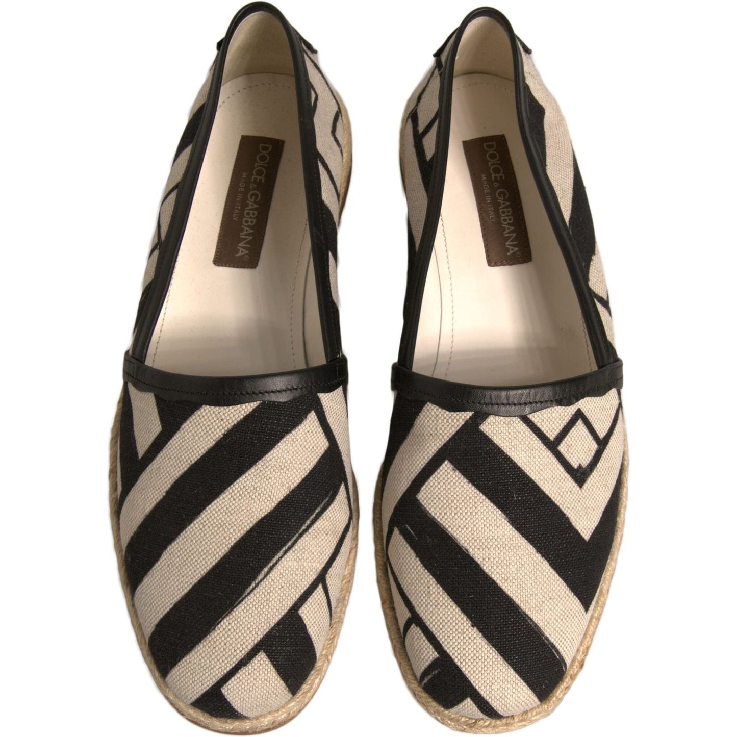 Dolce & Gabbana Black White Stripes Slip On Espadrille Shoes MV6825-42