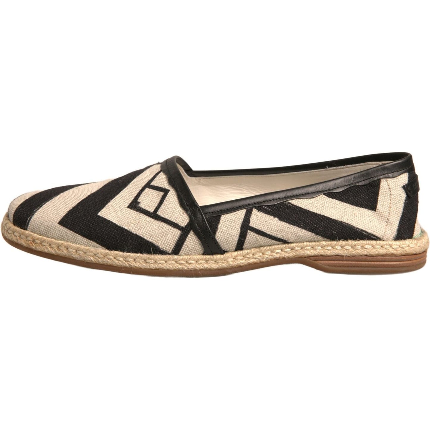 Dolce & Gabbana Black White Stripes Slip On Espadrille Shoes MV6825-42
