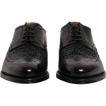Dolce & Gabbana Black Leather Derby Wingtip Lace Up Formal Dress Shoes MV6650-39