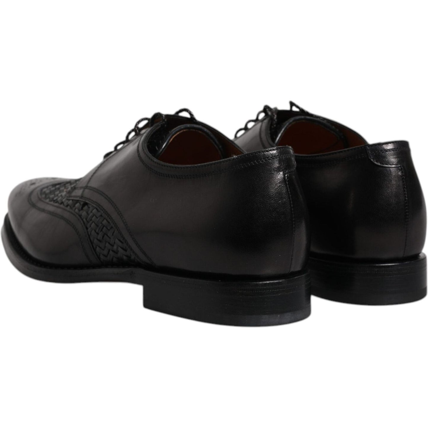 Dolce & Gabbana Black Leather Derby Wingtip Lace Up Formal Dress Shoes MV6650-39