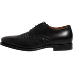 Dolce & Gabbana Black Leather Derby Wingtip Lace Up Formal Dress Shoes MV6650-39