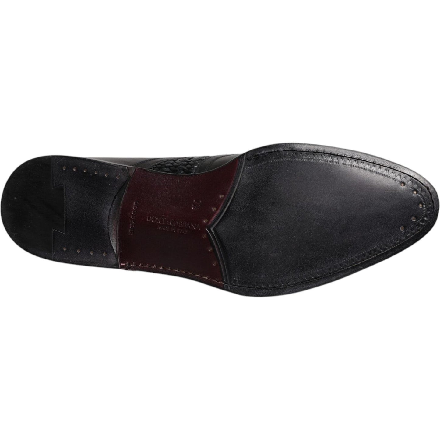 Dolce & Gabbana Black Leather Derby Wingtip Lace Up Formal Dress Shoes MV6650-39
