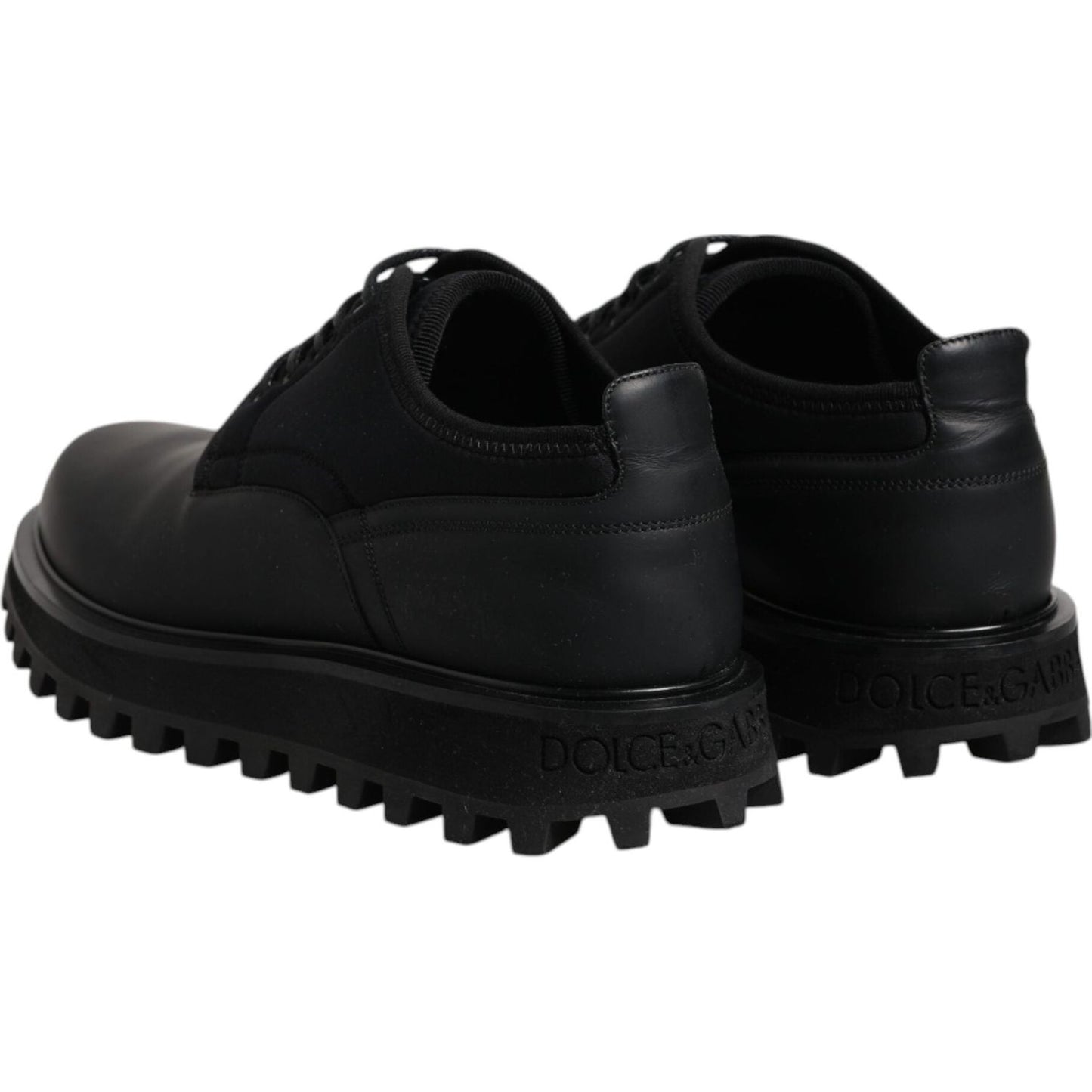 Dolce & Gabbana Black Leather Lace Up Trekking Dress Shoes MV6698-41