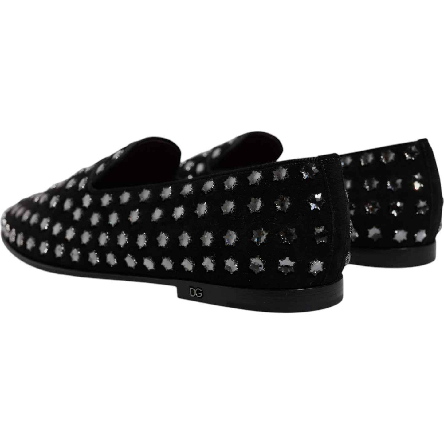 Dolce & Gabbana Black Crystal Embellished Loafers Dress Shoes MV6761-43