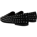 Dolce & Gabbana Black Crystal Embellished Loafers Dress Shoes MV6761-43