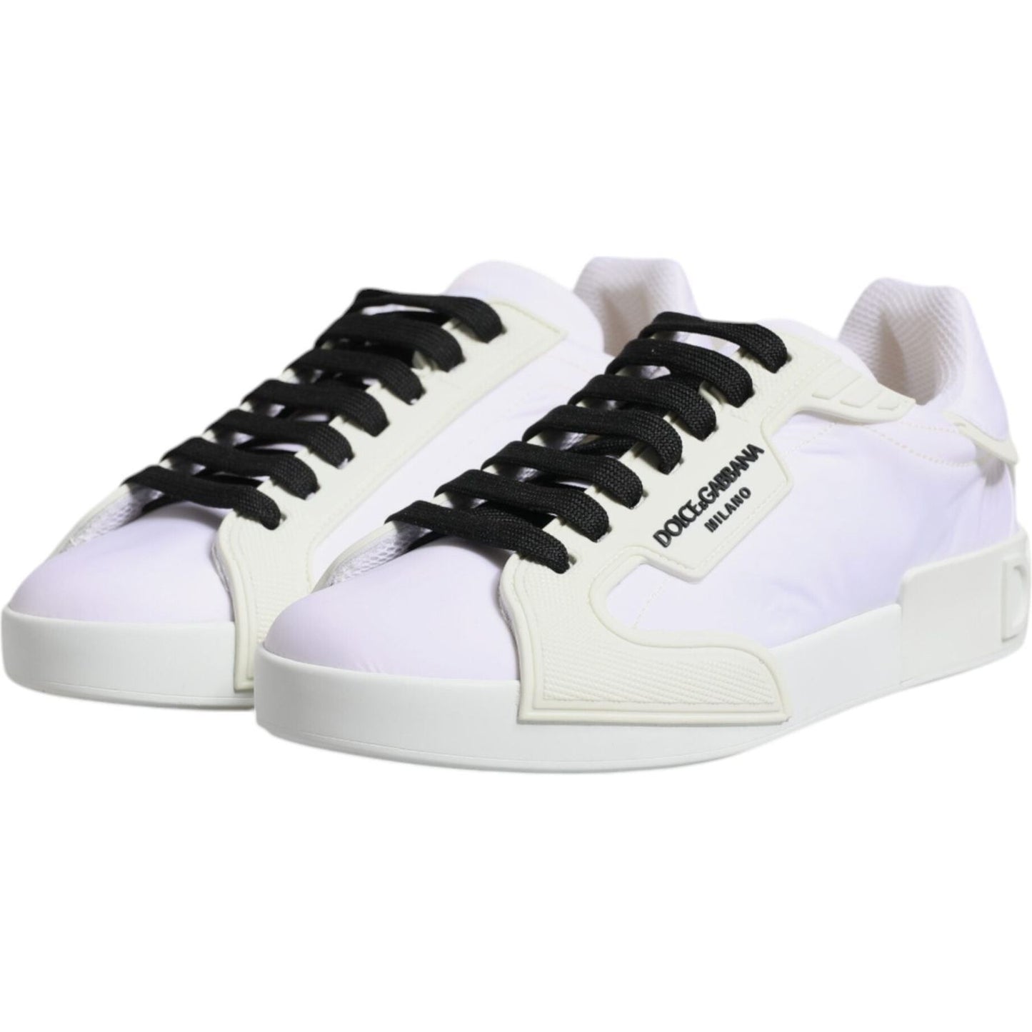 Dolce & Gabbana White Nylon Leather Low Top Sneakers Shoes MV6654-39