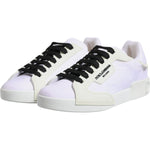 Dolce & Gabbana White Nylon Leather Low Top Sneakers Shoes MV6654-39