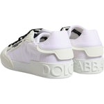 Dolce & Gabbana White Nylon Leather Low Top Sneakers Shoes MV6654-39