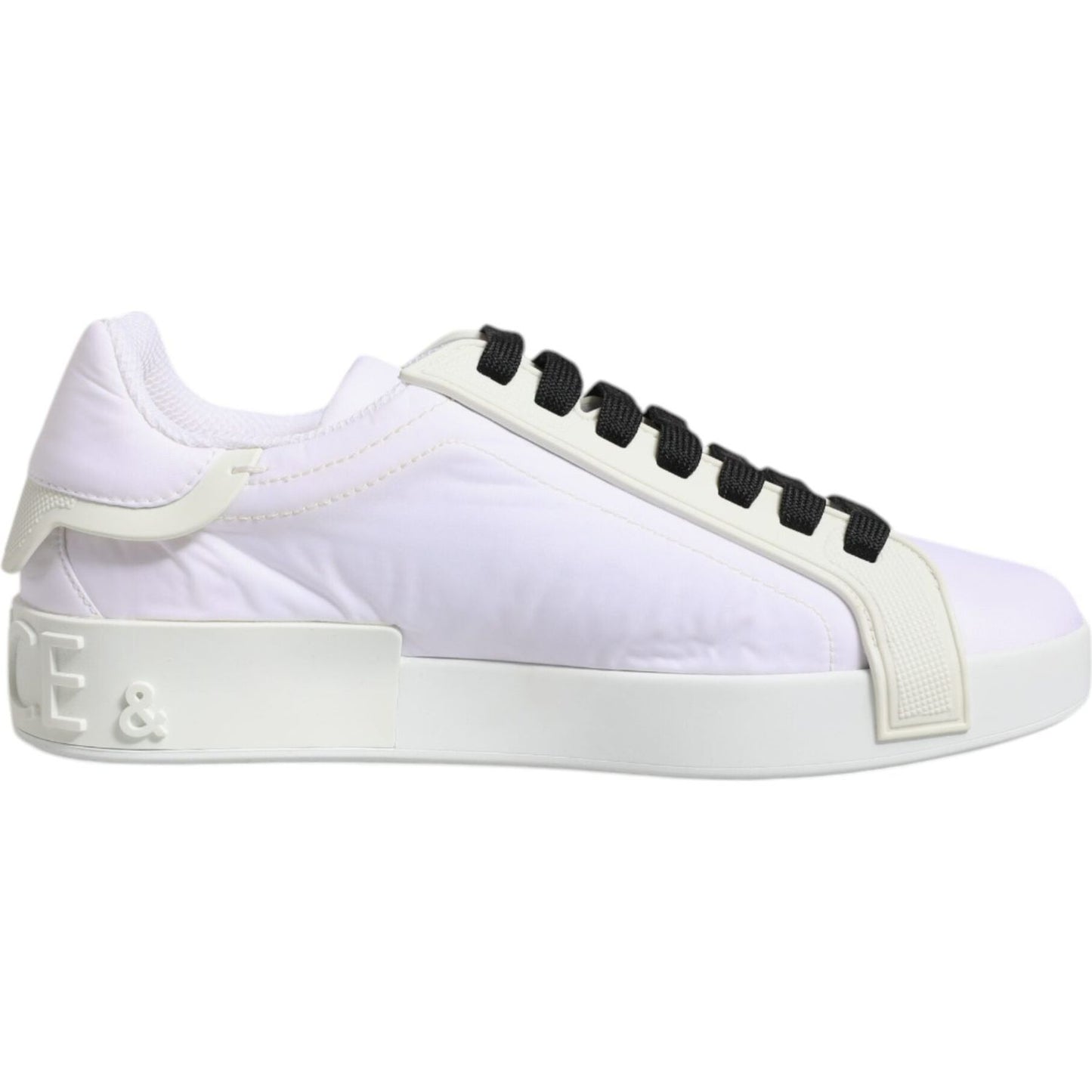 Dolce & Gabbana White Nylon Leather Low Top Sneakers Shoes MV6654-39
