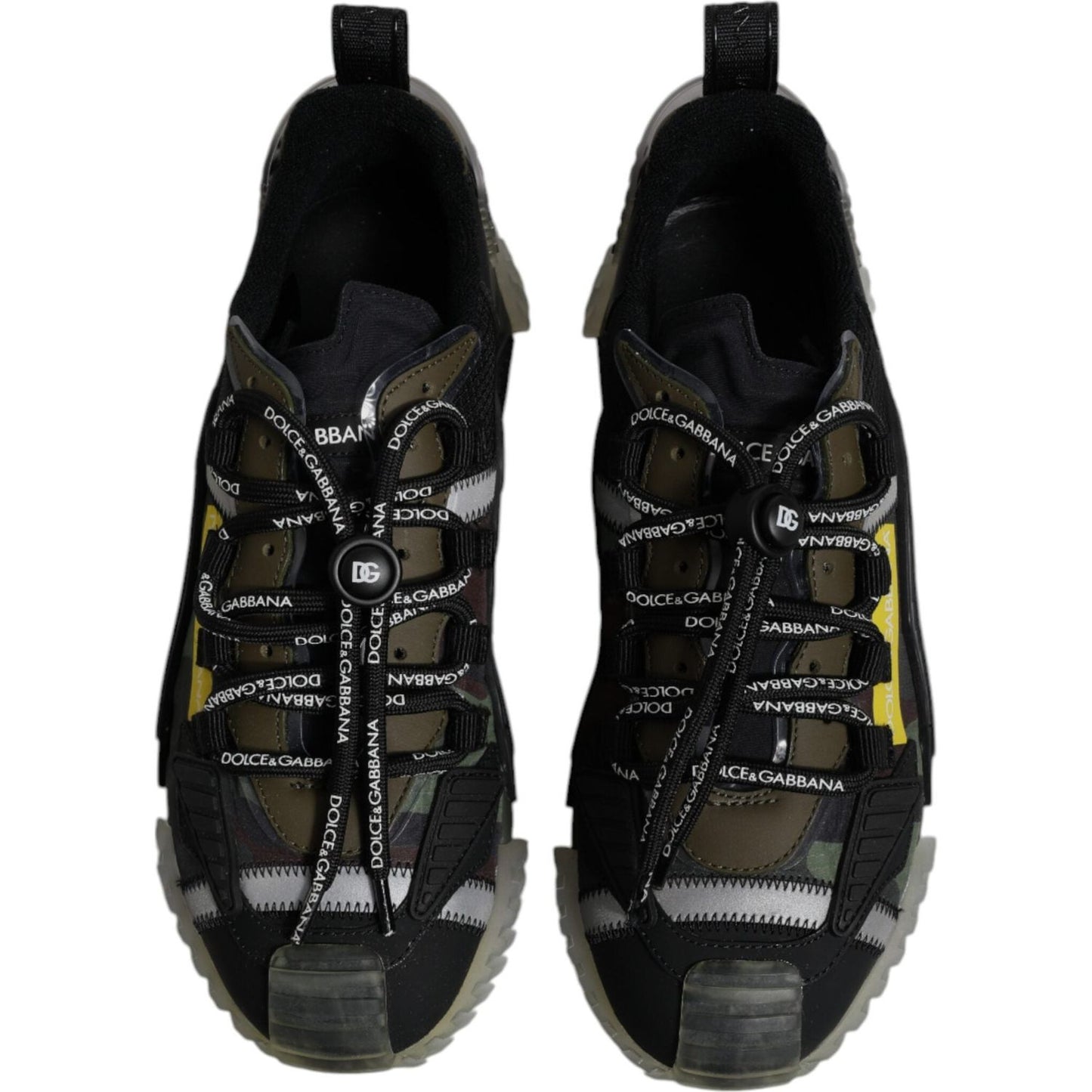 Dolce & Gabbana Black Green Camo NS1 Low Top Sneakers Shoes MV6728-39.5