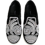 Dolce & Gabbana Black Embellished London Men Slip On Shoes MV6730-41.5