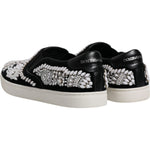 Dolce & Gabbana Black Embellished London Men Slip On Shoes MV6730-41.5