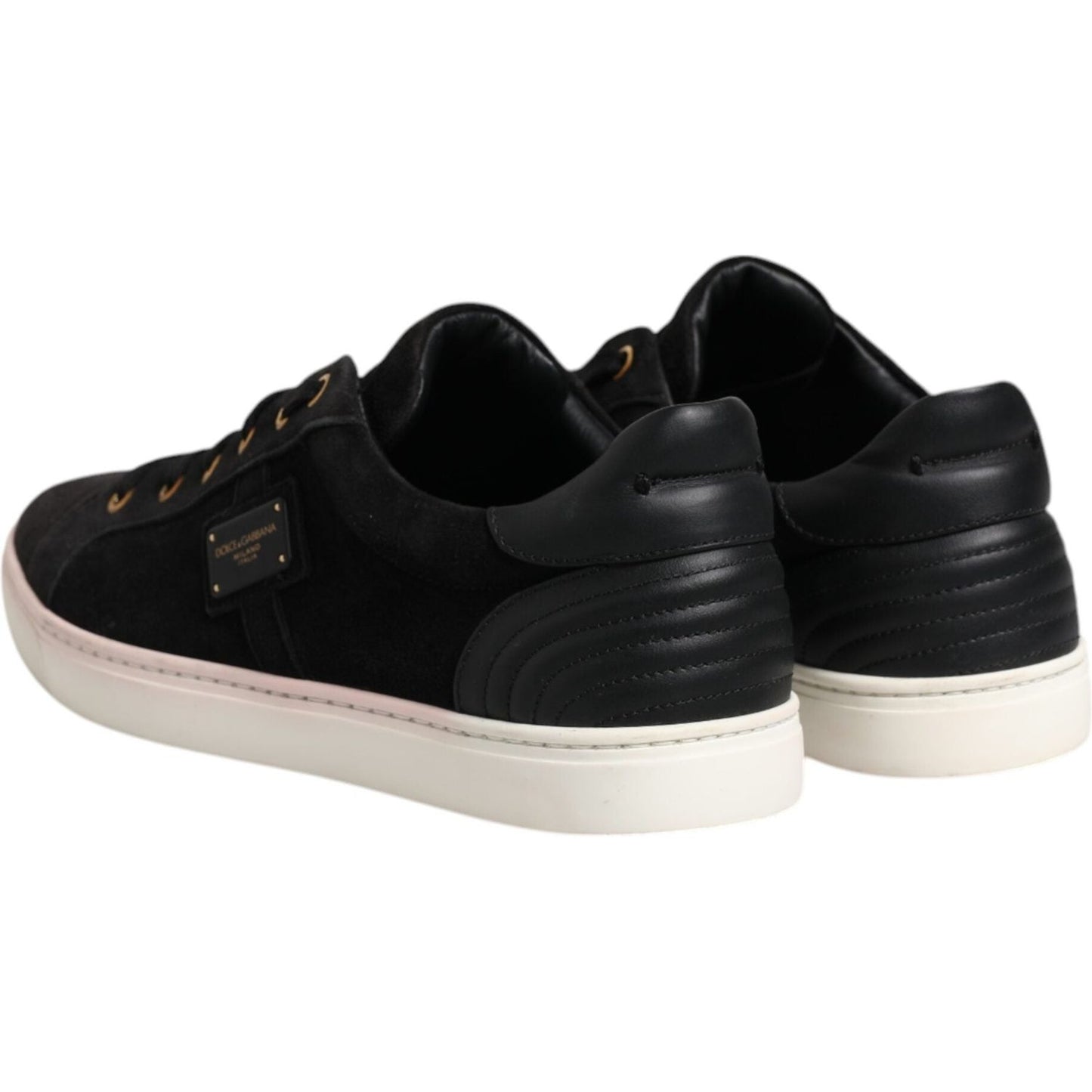 Dolce & Gabbana Black Logo Suede Leather Men Sneakers Shoes MV6741-39.5