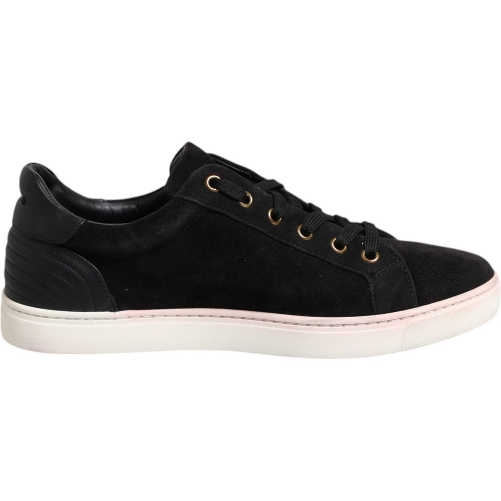 Dolce & Gabbana Black Logo Suede Leather Men Sneakers Shoes MV6741-39.5