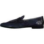 Dolce & Gabbana Blue Suede Leather Shoes Loafer Moccasin Shoes MV6747-43