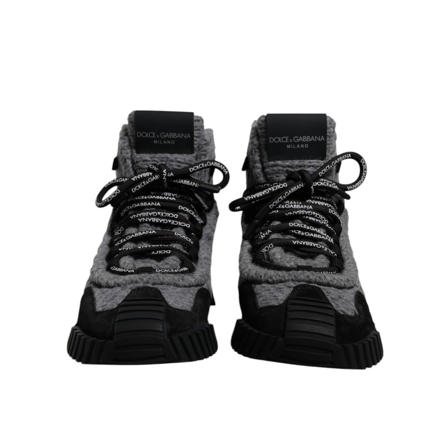 Dolce & Gabbana Gray Black NS1 High Top Boots Sneakers Shoes MV7923-37.5
