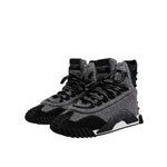 Dolce & Gabbana Gray Black NS1 High Top Boots Sneakers Shoes MV7923-37.5