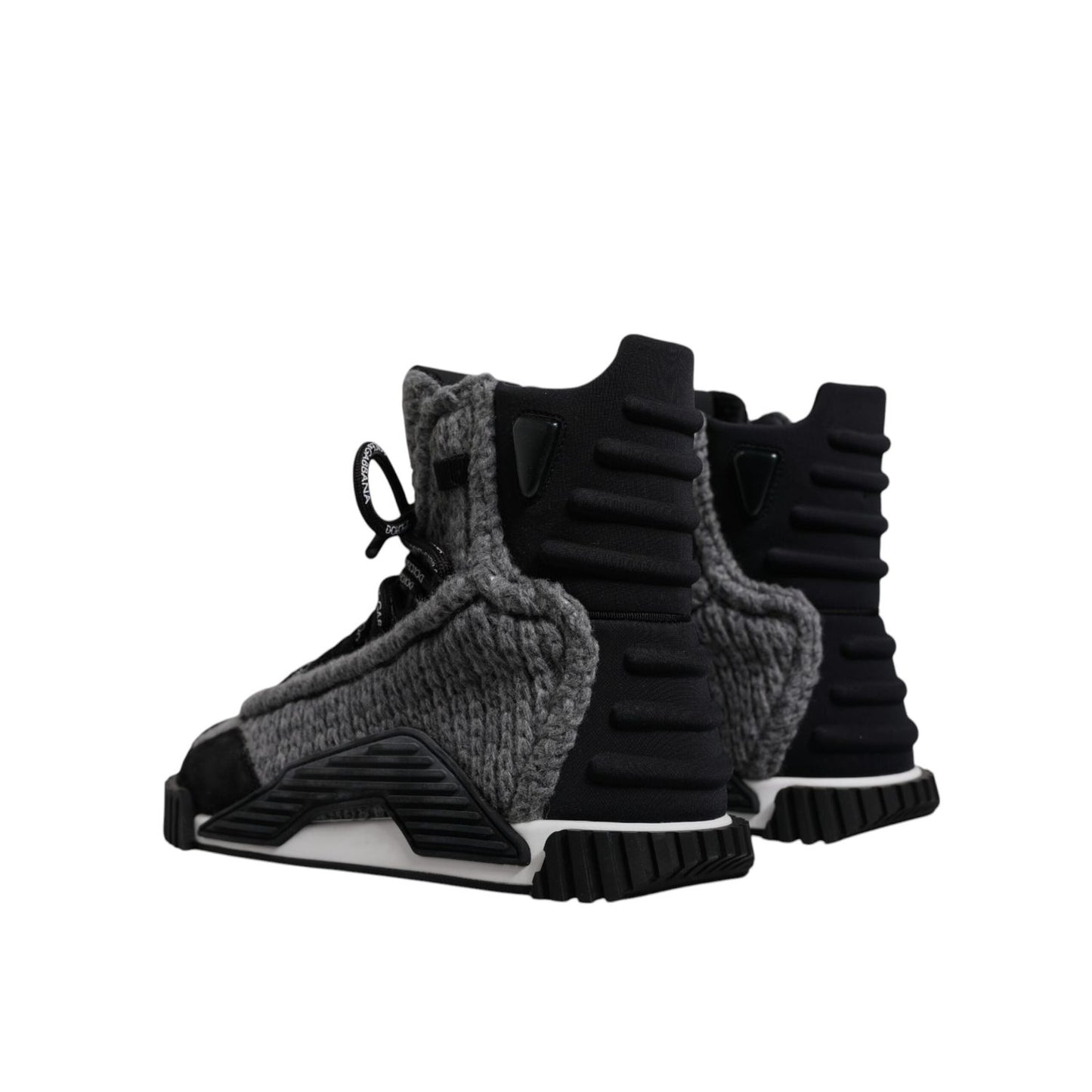 Dolce & Gabbana Gray Black NS1 High Top Boots Sneakers Shoes MV7923-37.5