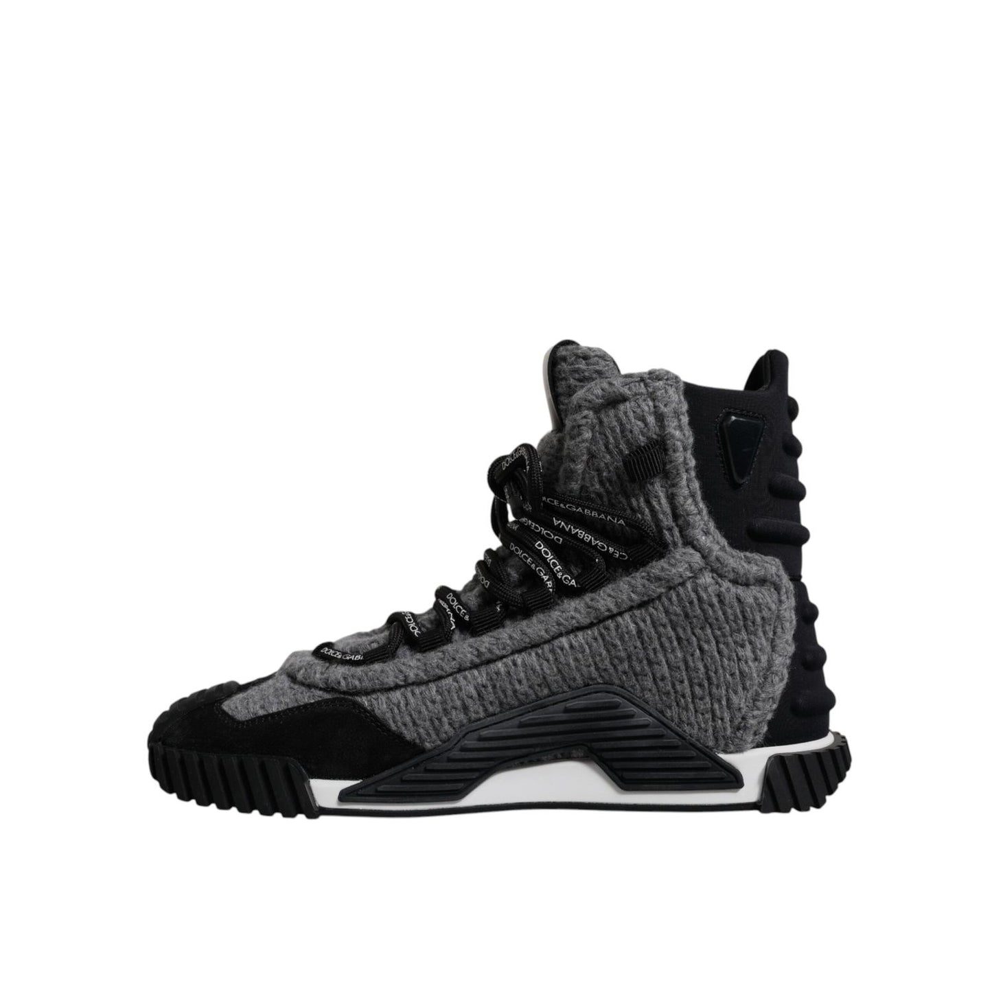 Dolce & Gabbana Gray Black NS1 High Top Boots Sneakers Shoes MV7923-37.5