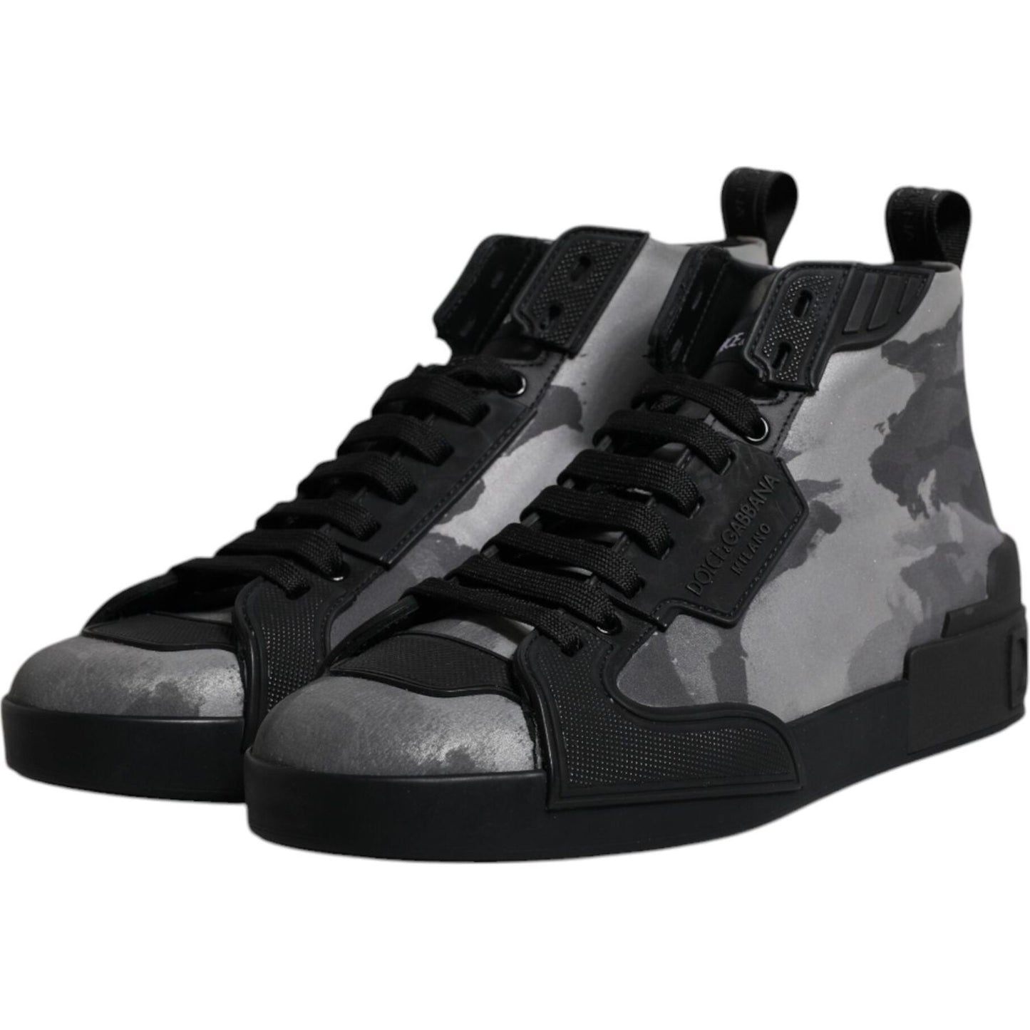 Dolce & Gabbana Multicolor Camouflage High Top Sneakers Shoes MV6795#1-40.5