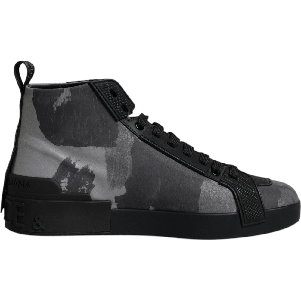 Dolce & Gabbana Multicolor Camouflage High Top Sneakers Shoes MV6795#1-40.5