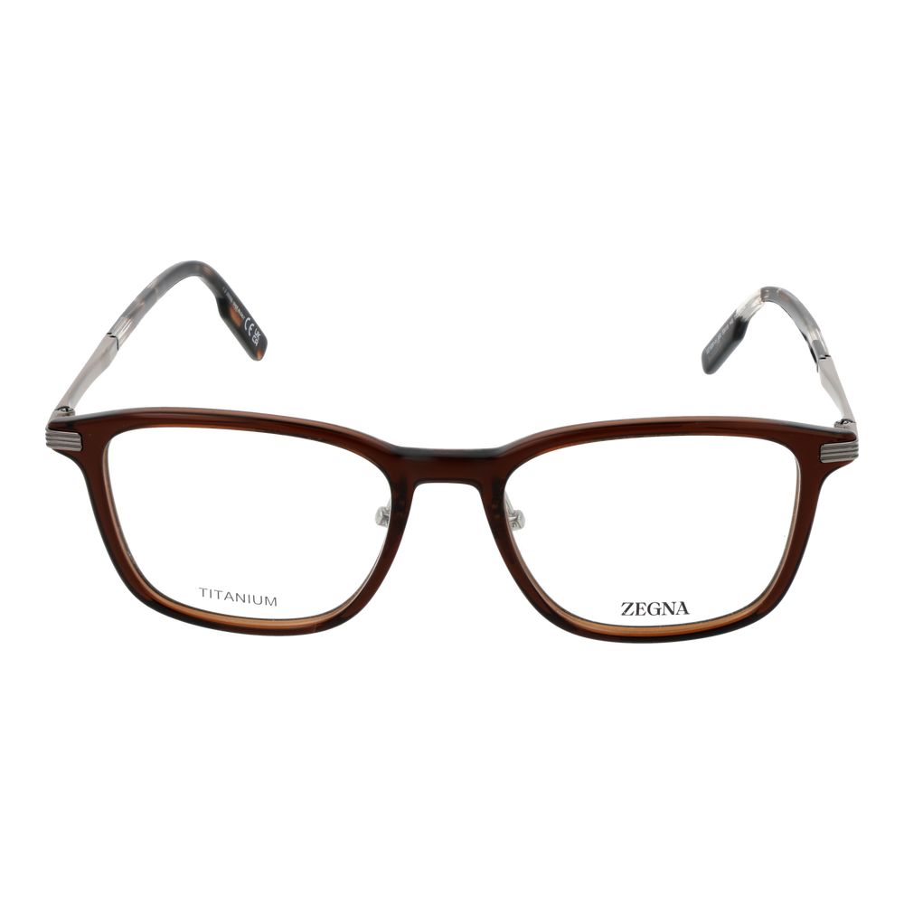 Ermenegildo Zegna Brown Men Glasses Frame