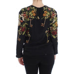 Dolce & Gabbana Black Key Floral Print Silk Blouse Top SIG13271-1