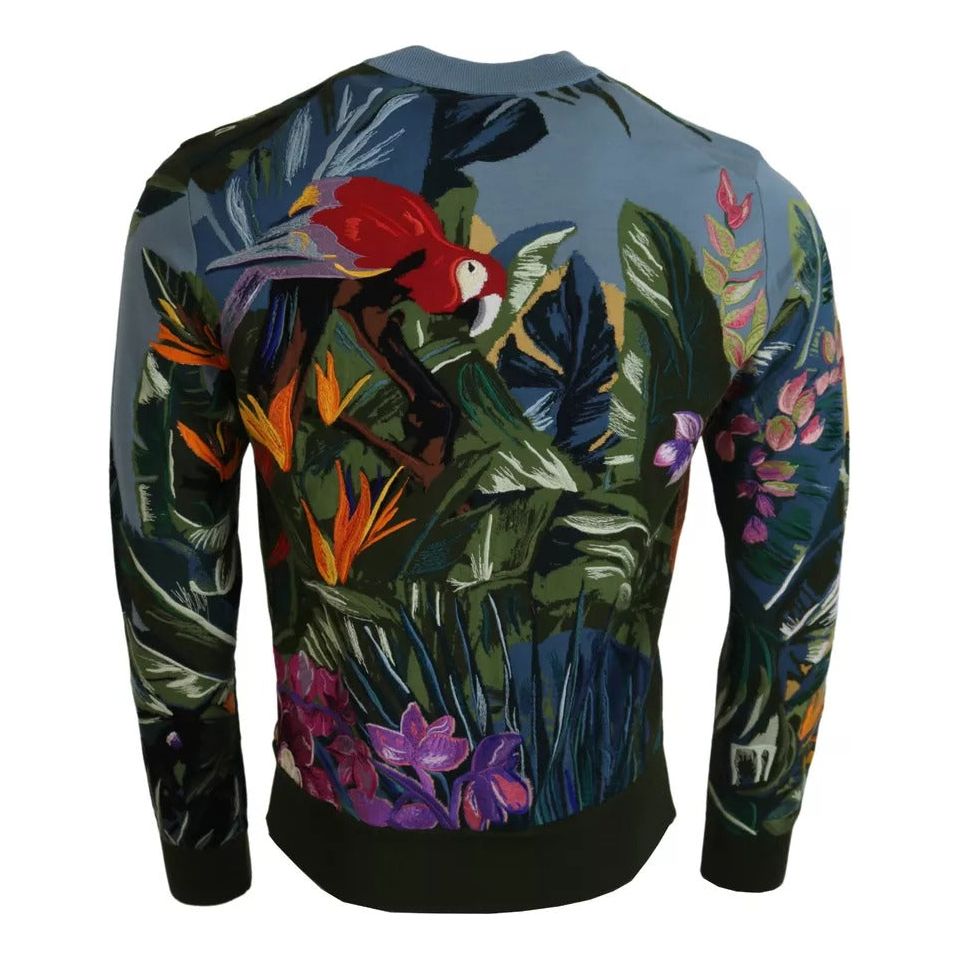 Dolce & Gabbana Jungle Wool Silk Pullover Logo Sweater TSH83580-44