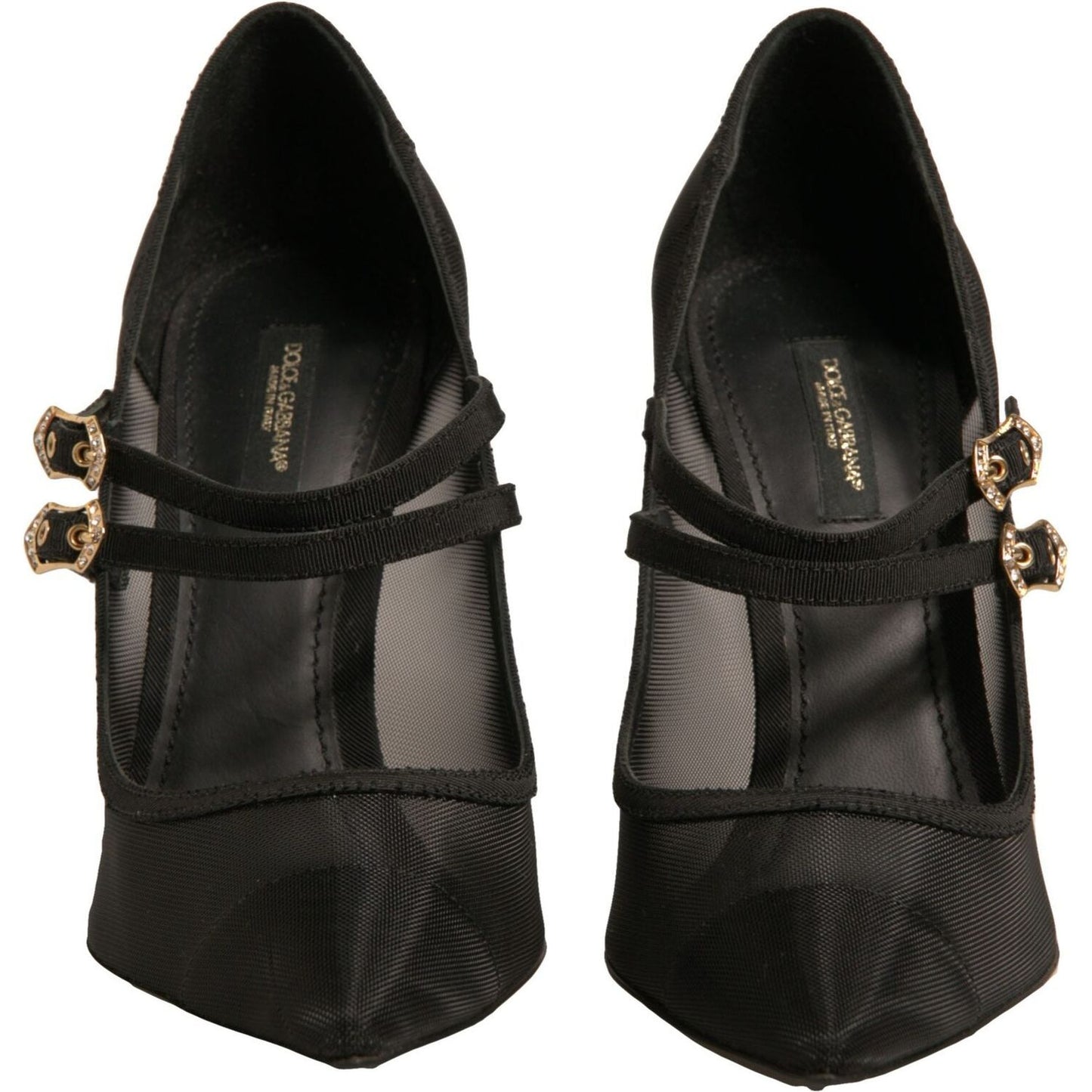 Dolce & Gabbana Black Mesh Mary Jane High Heels Pumps Shoes LA12335-39