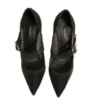 Dolce & Gabbana Black Mesh Mary Jane High Heels Pumps Shoes LA12335-39