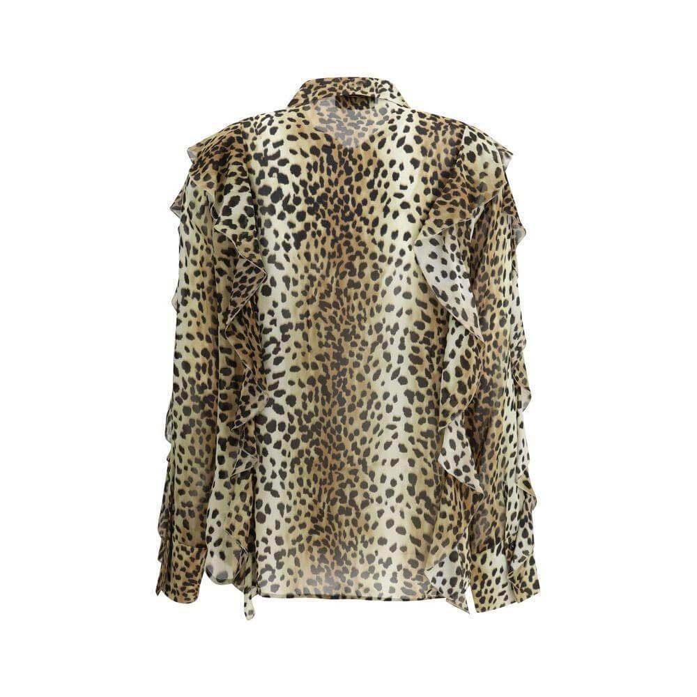 Blumarine Silk chiffon leopard Shirt BL-P522C354AM9905-IT44 | L