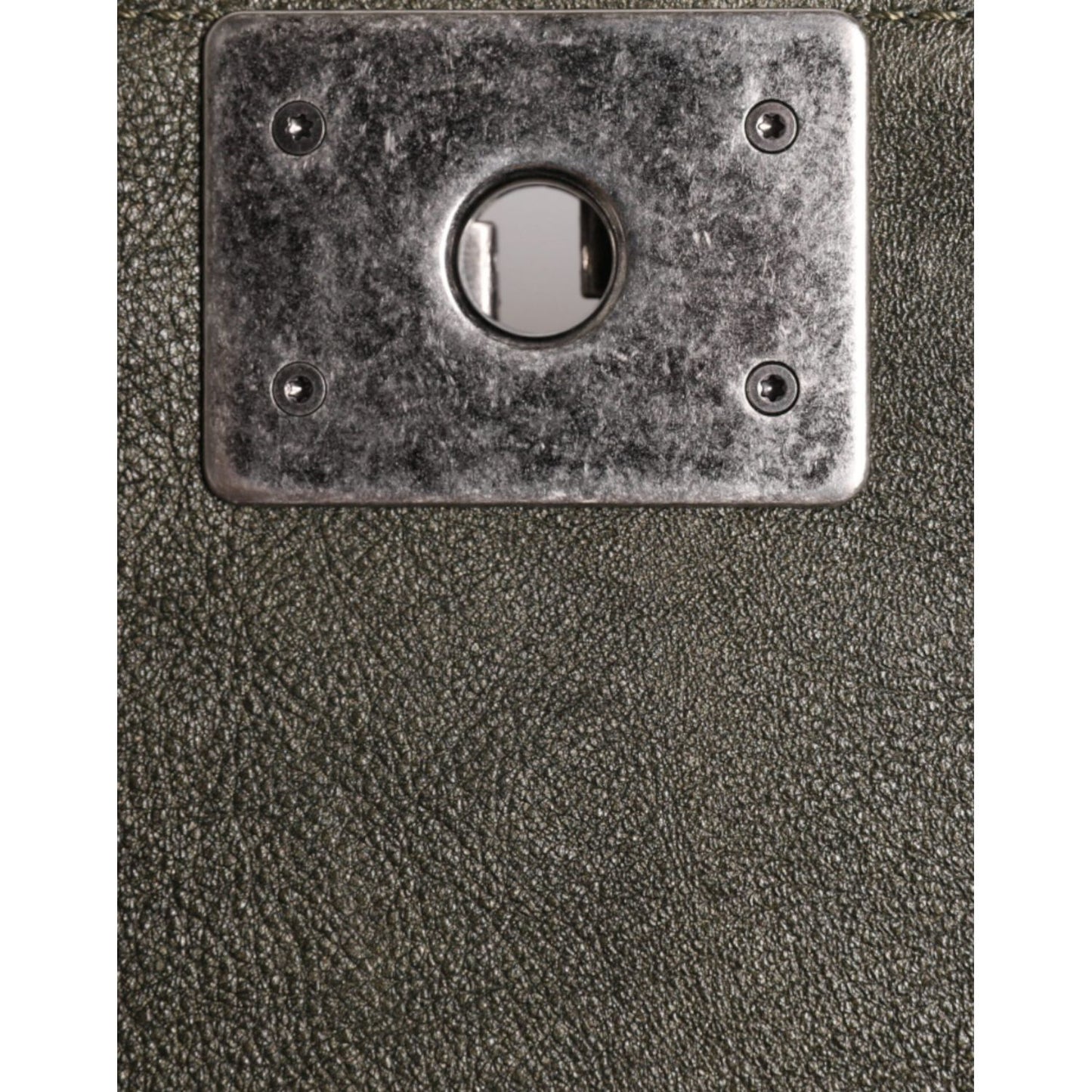 Chanel Dark Green Leather Shoulder Bag Gray Metal Purse Bag CHA176